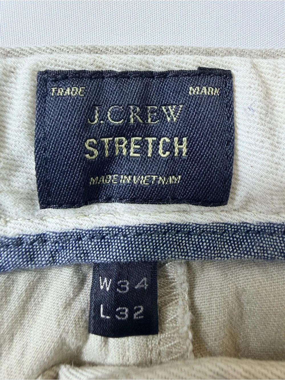 J.Crew 770 Straight Fit Pants Khaki Mens 34 x 32 Stretch Cotton Chinos